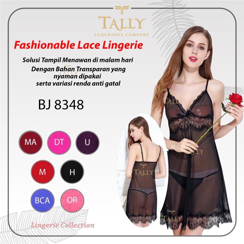 TALLY BAJU TIDUR / LINGERIE 8348 I FREE SIZE I BAHAN RENDA