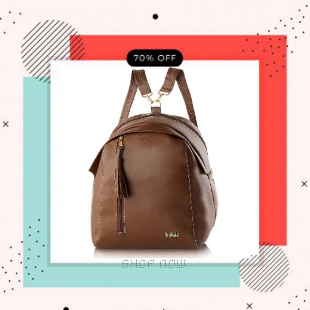 ORIGINAL TAS RANSEL BRANDED MERK INFICLO KULIT WANITA/TAS CEWEK SEKOLAH KERJA KULIAH KANTOR COKLAT
