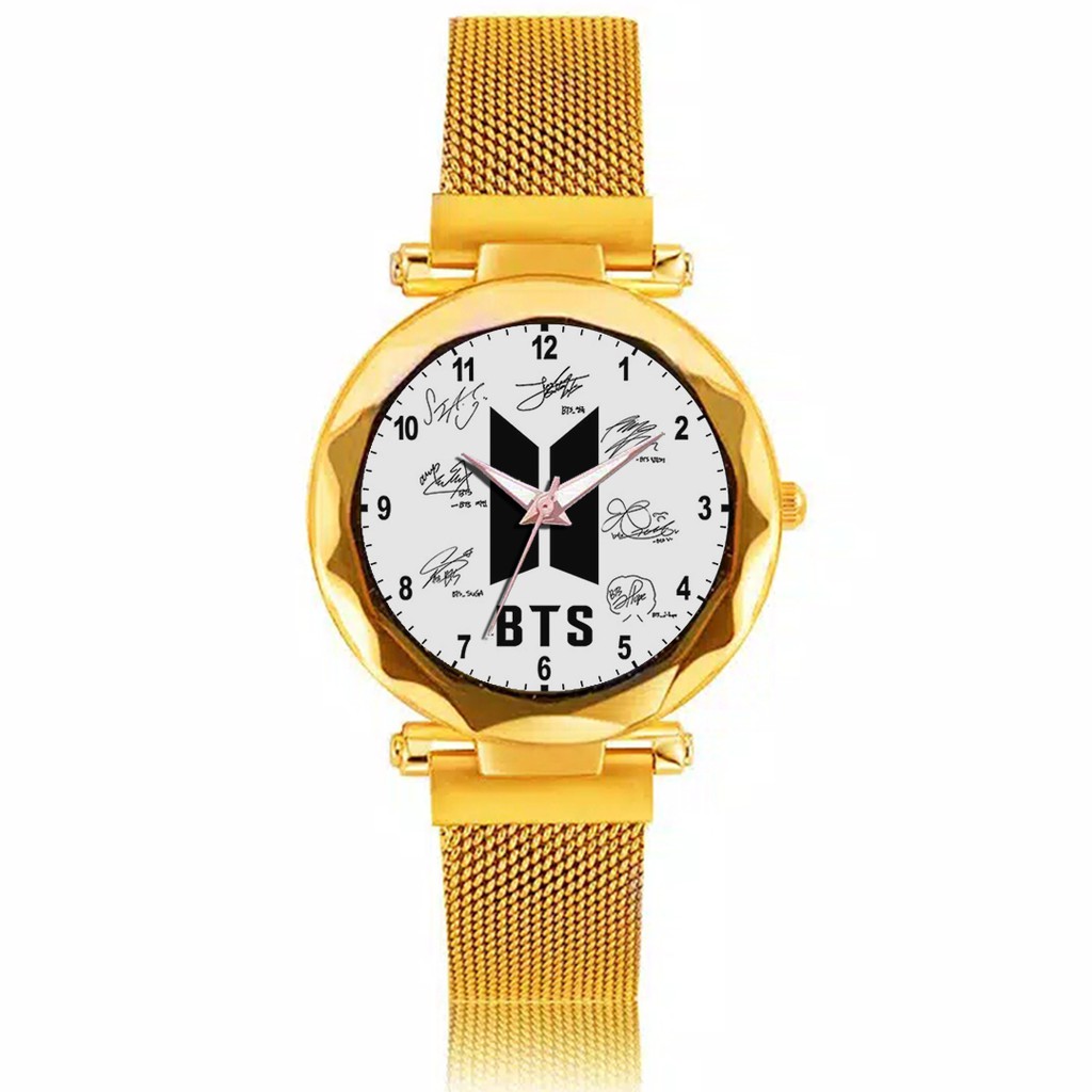 Jam Tangan Wanita Custom - KPOP BTS Free Box &amp; Batre Cadangan 1