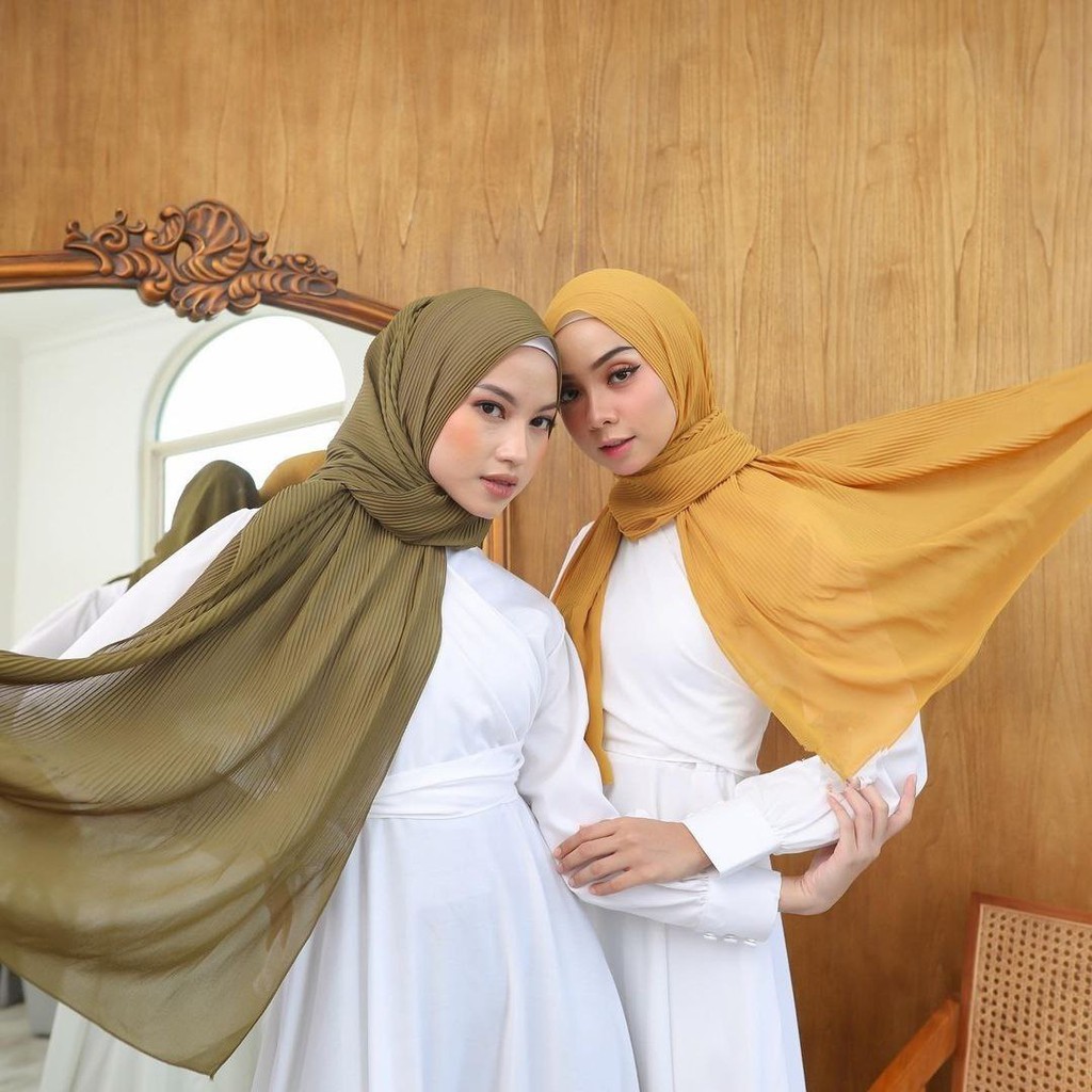 Jilbab pashmina plisket BABYDOLL 180cm X 80cm KERUDUNG WANITA