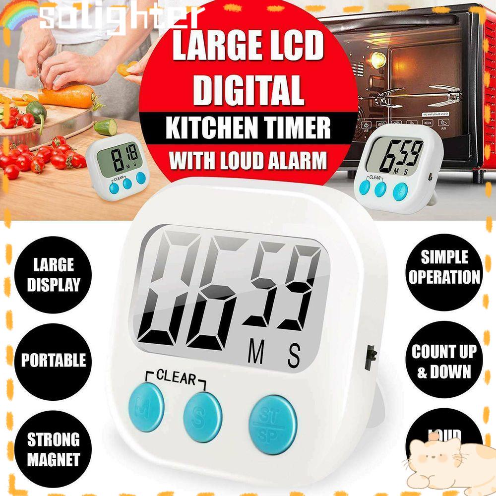 Solighter 1PC Timer / Stopwatch Hitung Mundur Ukuran Besar Untuk Dapur / Rumah