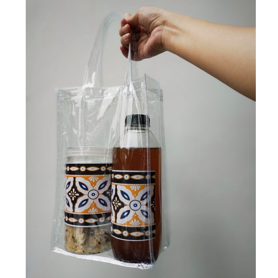 

Tas full mika transparant, goodie bag , TAS BOTOL KALE PROMOSI , tas hampres kue kering ,tas mika
