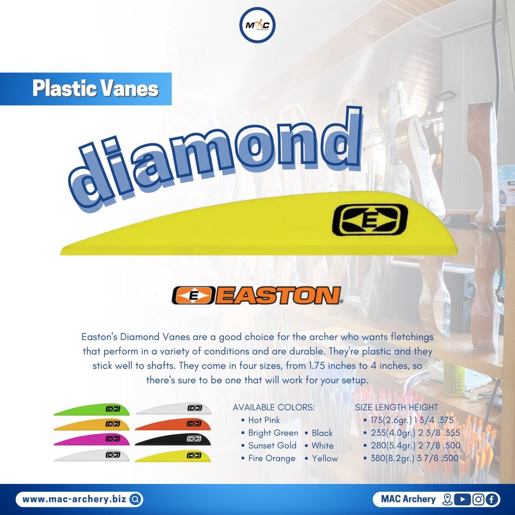 vanes anak panah easton diamond vanes 175 235 vanes arrow vane anak panah busur panahan sayap wing a