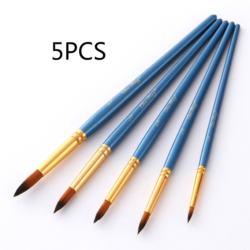 10Pcs/set Watercolor Gouache Paint Brushes Artist Nylon Hair Painting Brush