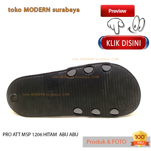 Sandal pria casual sandal slide karet murah PRO ATT MSP 1206 HITAM ABU ABU