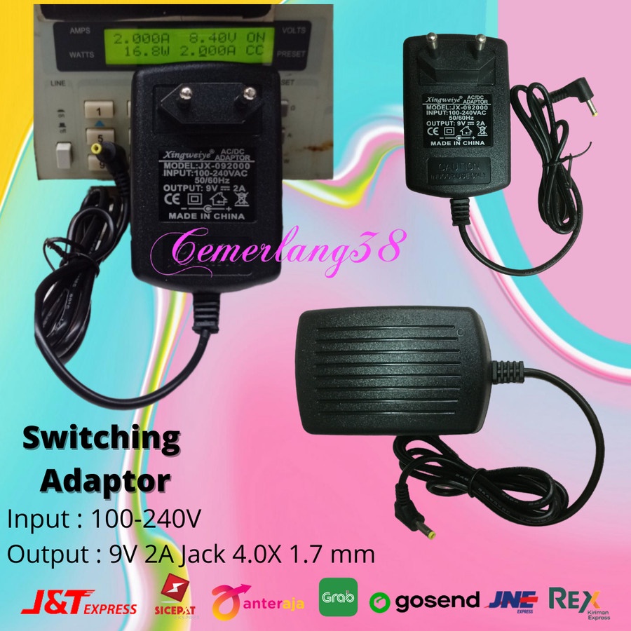 Switching Adaptor 9V 2A KODOK L Over Jack Kecil (4.0mm * 1.7mm)