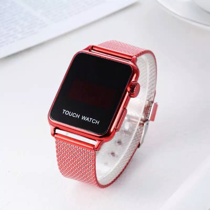 Jam Tangan pria Touch Watch Digital Strap Rubber Pasir / Ready 5 Warna