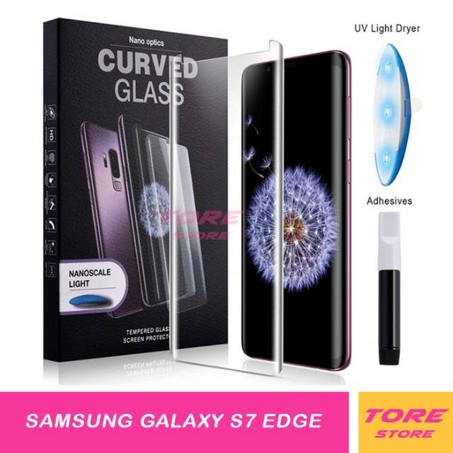 Tempered Glass Samsung Galaxy S7 Edge Premium Tempered Glass UV Full Cover Samsung S7 Edge