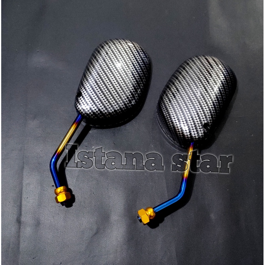 Kaca Spion Carbon Karbon Twotone Model Mio Standar Buat Semua Motor Yamaha matic Bebek Moge