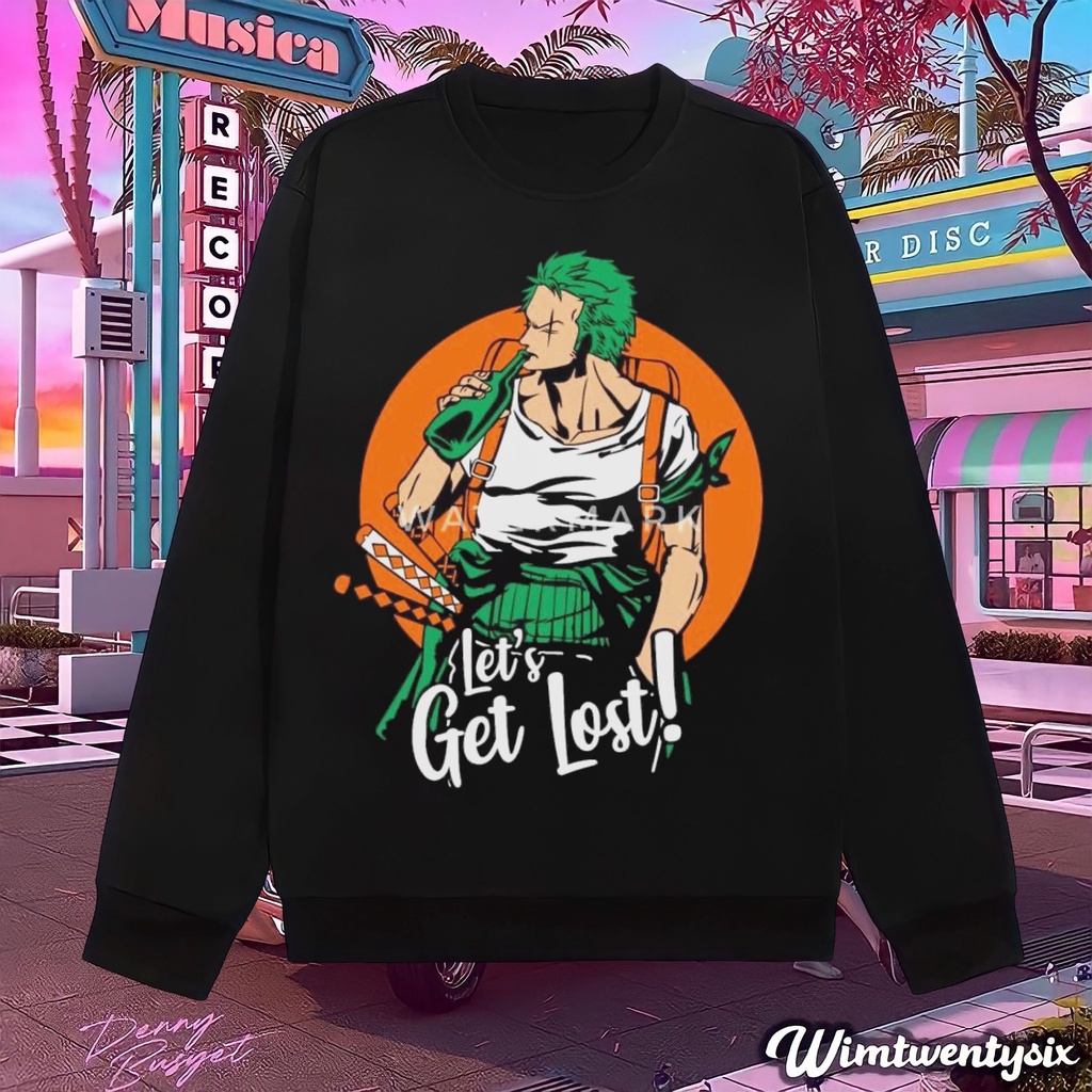 sweater | sweatshirt | crewneck | anime one piece zoro lets gets lost