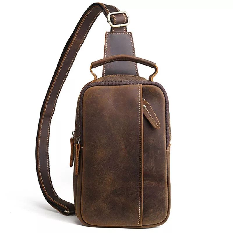 Tas Kulit Asli Pria Crazy Horse Leather - Tas Selempang Pria Kulit Sapi Asli CH Classic Vintage