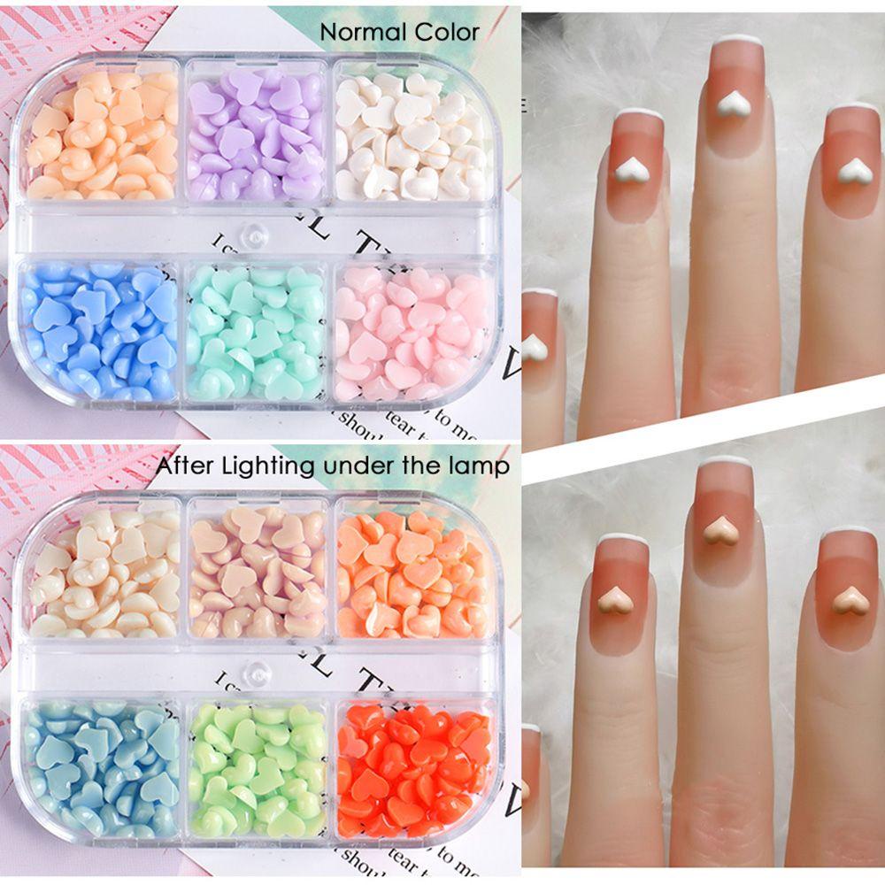 R-bunga Nail Art Dekorasi Accessoires Resin Ungu Biru 3D