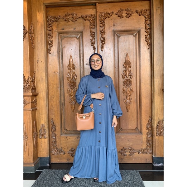 dress rayba rempel bawah dress katun