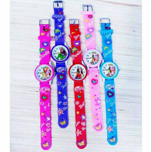 Jam Tangan Anak Perempuan Laki-Laki Strap Rubber Karakter Timbul 3D