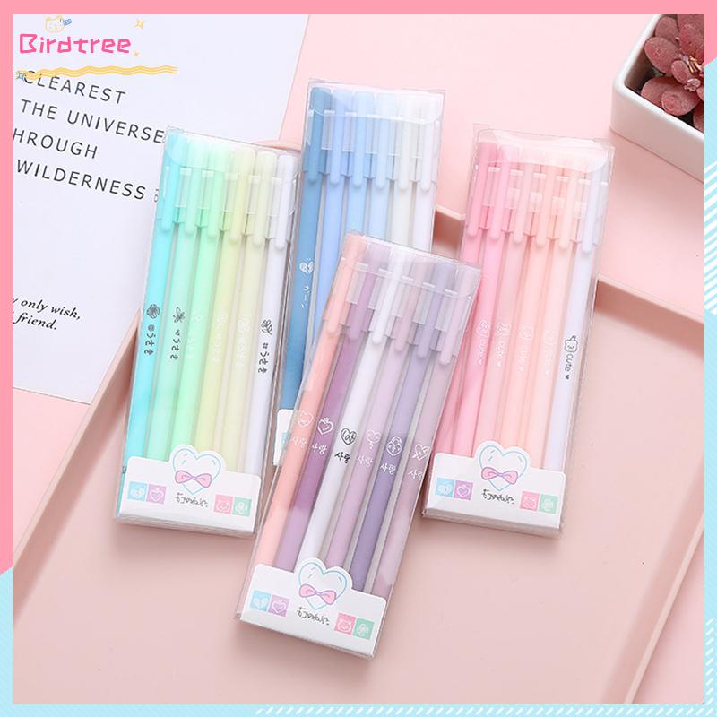

[Readystock❤️COD]6 Buah/Set Tanda Tangan Pena Sederhana Siswa Penel Pulpen Morandi Warna Siswa Tanda Tangan Pena Sekolah Kantor Pasokan Alat Tulis- BS