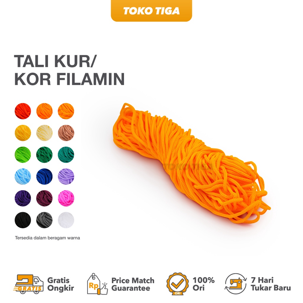 Tali Kur 3 mm / Kor Filamin / Tali Cord (25 meter)