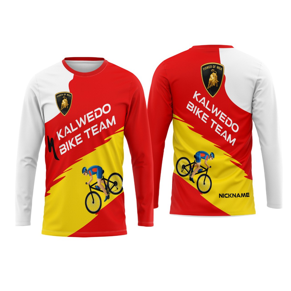 Nusaya - Baju Kaos Jersey Sepeda Custom Fullprint Warna Merah Kuning