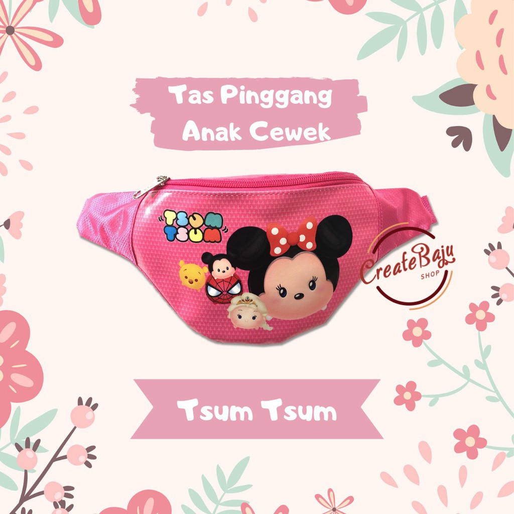 TAS PINGGANG ANAK MOTIF PEREMPUAN WAIST BAG MURAH LUCU