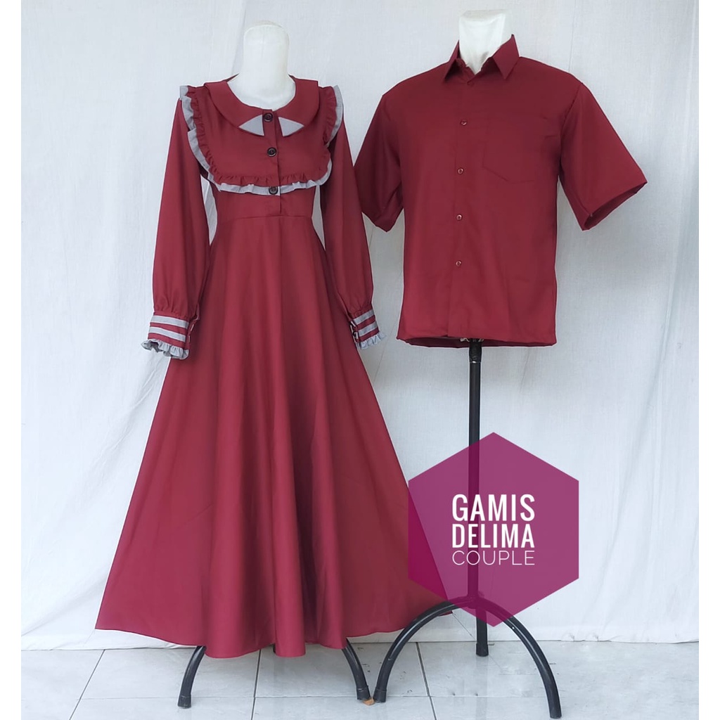 Gamis Delima Maroon | Baju Unik | Gamis lebaran murah | Gamis lebaran keluarga | Gamis couple family | Gamis toyobo | Gamis anak dan dewasa terbaru | seragam lebaran keluarga