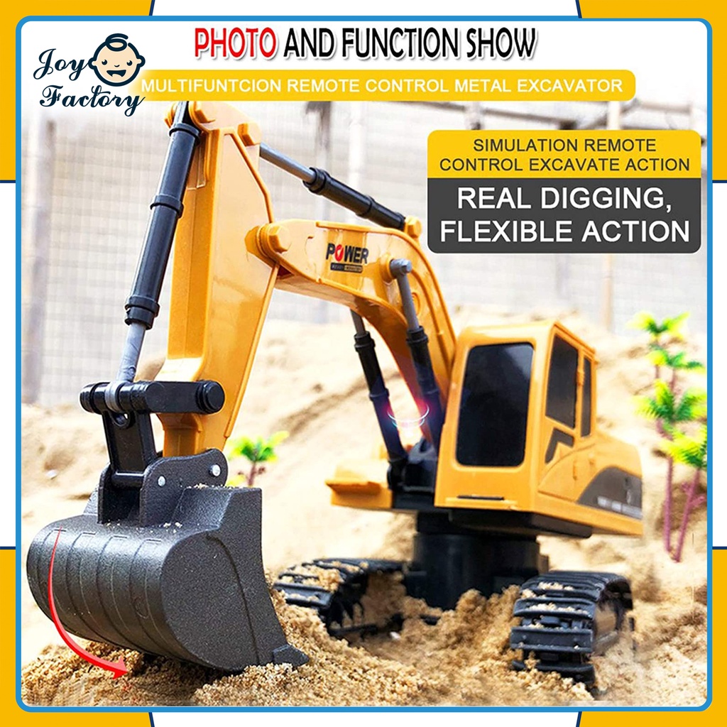 【4 Jenis】RC Remote Control Excavator Bulldozer Crane Dump Truck Mainan Hadiah Kendaraan Rekayasa