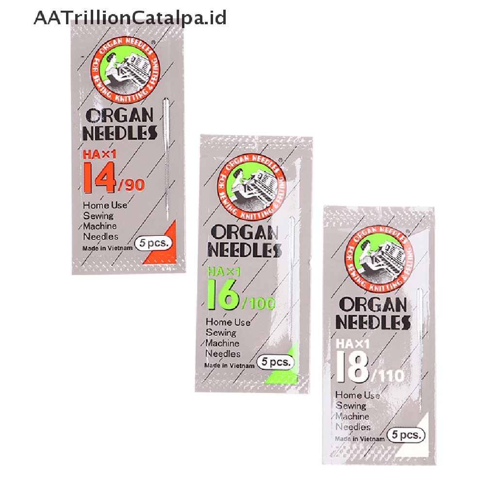 Aatrillioncatalpa 5pcs / Pak HAX1 Jarum Mesin Jahit ORGAN