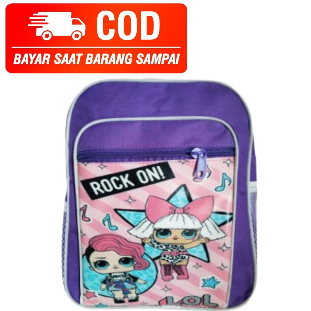 Tas Karakter Anak Kecil Ungu Pink Resleting Laki Perempuan Paud Lol Ungu Pink