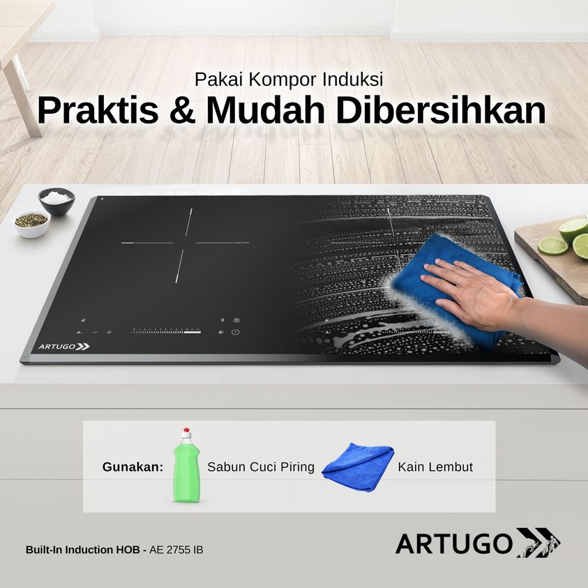 ARTUGO Kompor Listrik 2 Tungku Induksi 70 Cm AE 2755 IB - Induction