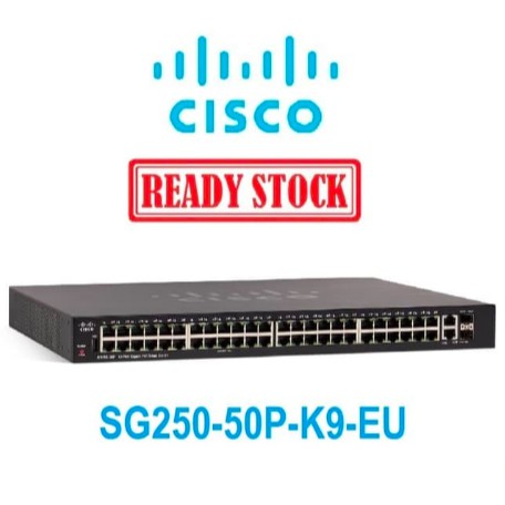 CISCO SG250-50P-K9-EU 48 Gigabit PoE+(375W) 2 Gigabit copper/SFP combo