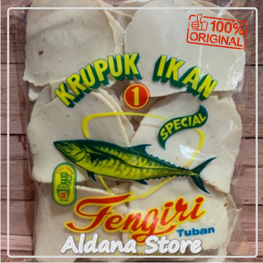 

Kerupuk Ikan Tengiri Cap Guci Khas Tuban Ukuran Besar Kemasan 250 Gram