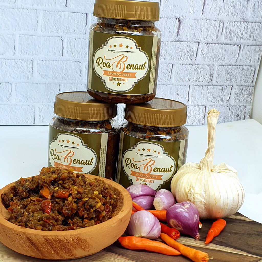 Sambal Roa Asap Manado Tanpa MSG - Sambel Ikan Roa Pedas Netto 170gr