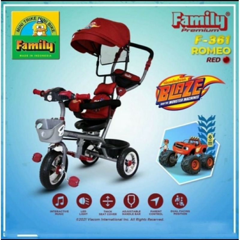 Sepeda Anak Roda Tiga Family Romeo Tipe F 361