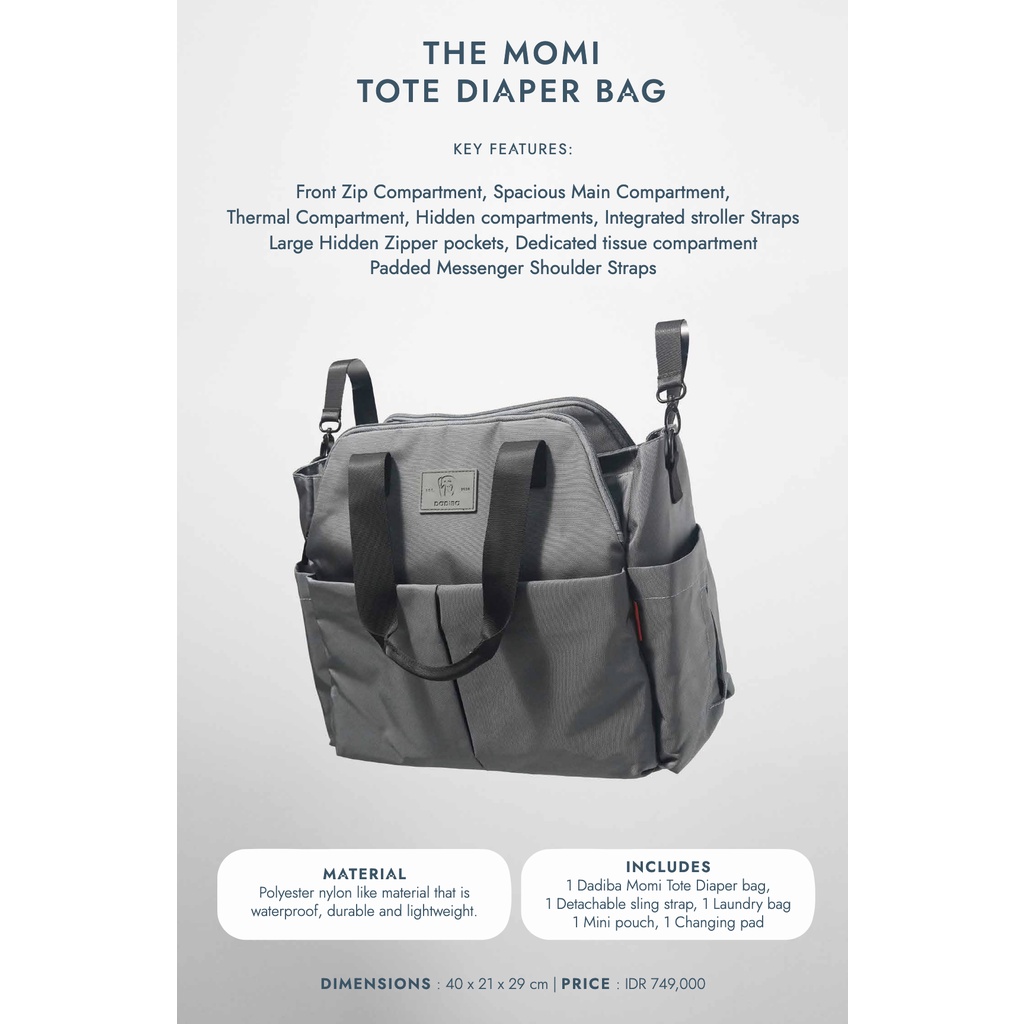 Dadiba - The Momi Tote Diaper Bag Accessories Bag / Baby Organizer Pouch Tas Pampers Bayi Perlengkapan Anak