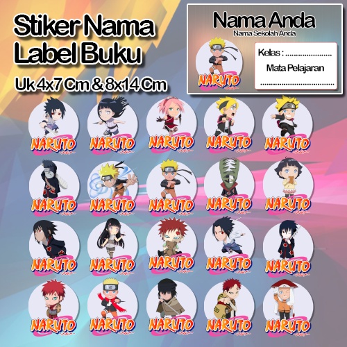 

Stiker naruto sasuke kakasi gara boruto animasi anime kartun Karakter Lucu Custom Lebel Nama cromo murah 20 Varian berbeda Sticker Pelajaran Mapel buku anak sekolah No 7