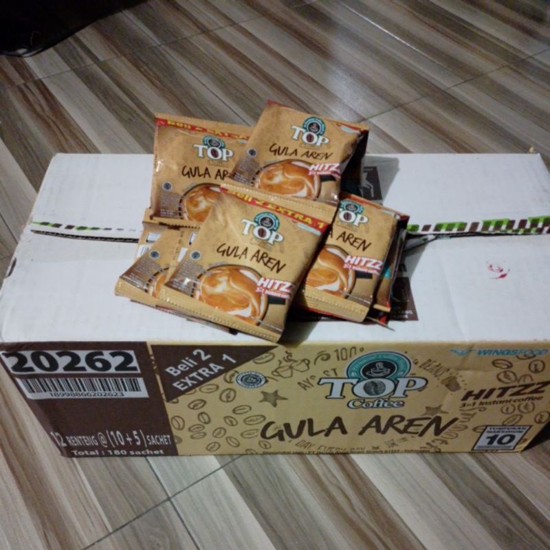 

TOP BROWN COFFEE RENTENG KOPI GULA AREN ISI 10+5 pcs