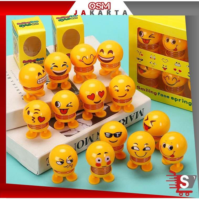 OSM JKT B516 Boneka Goyang Emoticon Mobil (BOLA LAMPU JUAL PISAH) / Boneka Emoji Goyang / Emoji doll