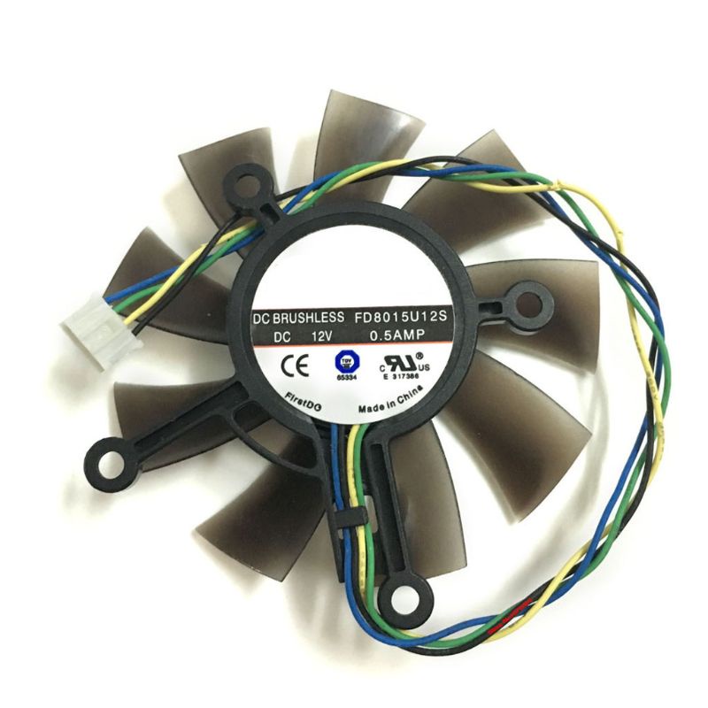 Gro 75MM FD8015U12S DC12V 0.5AMP 4PIN Kipas Pendingin Untuk GTX 560 GTX550Ti HD7850 Graphic