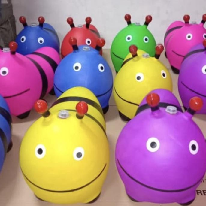 Animal Jumping Musik Tebal Ulat / (Sni) Mainan Kuda Kudaan Anak
