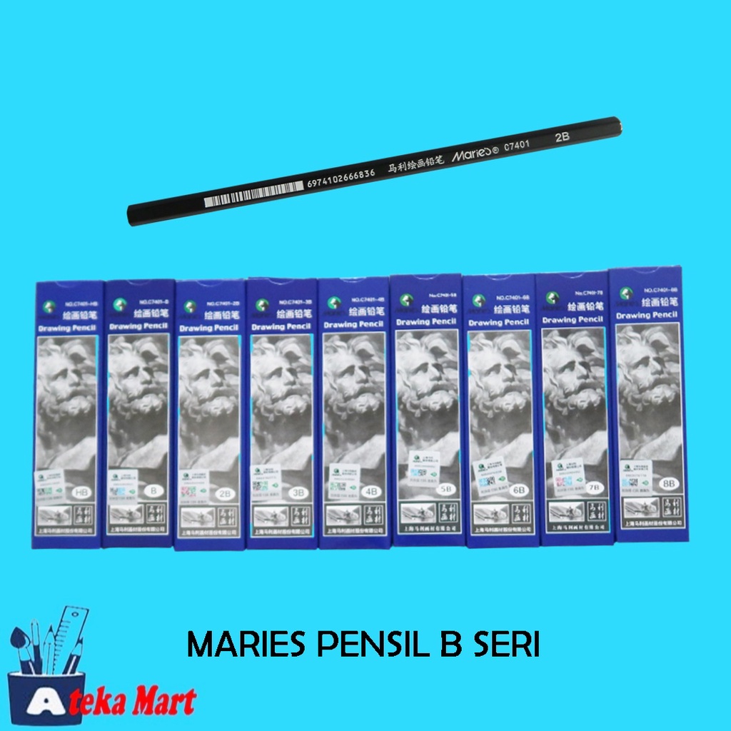 

[BOX/12PCS] MARIES PENSIL B SERI PENSIL LUKIS