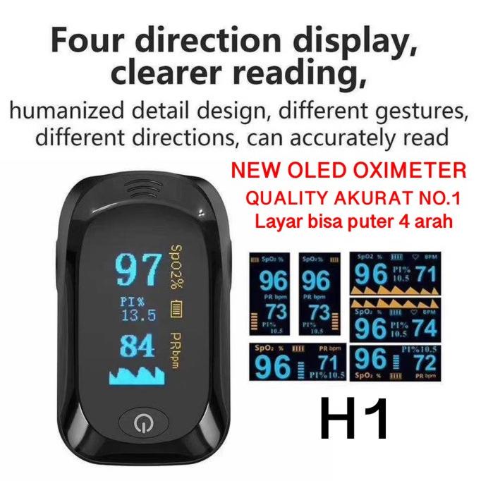 H1 Fingertip Pulse Oximeter Alat Ukur Kadar Oksigen Spo2 Termurah