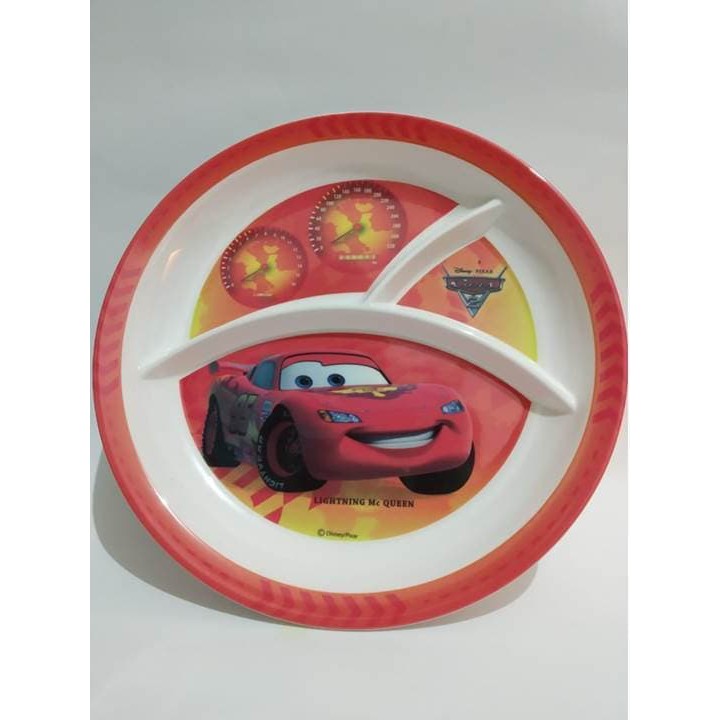 Piring Makan Anak Melamin 3 Sekat Karakter CARS