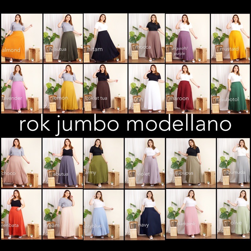 ROK PLISKET JUMBO XXL PAYUNG PLEATED SKIRT MURAH MUSLIM IBU ACARA POLOS ROK PANJANG PAYUNG MAYUNG