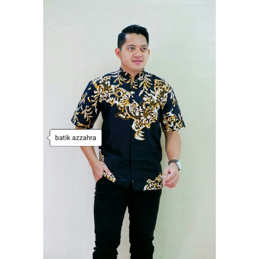 kemeja batik lengan pendek modern