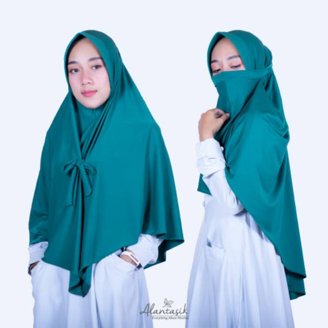 Jilbab Saudi AISYAH Pet Antem anti corona hijab instan niqob safety masker ALANTASIK R.14