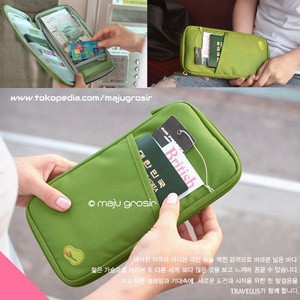 Dompet Paspor PANJANG (MG96) Karcis Tiket Uang Kartu Tas Dokumen Wisata Travel Passport Wallet Korean Travel Id Holder Pasport