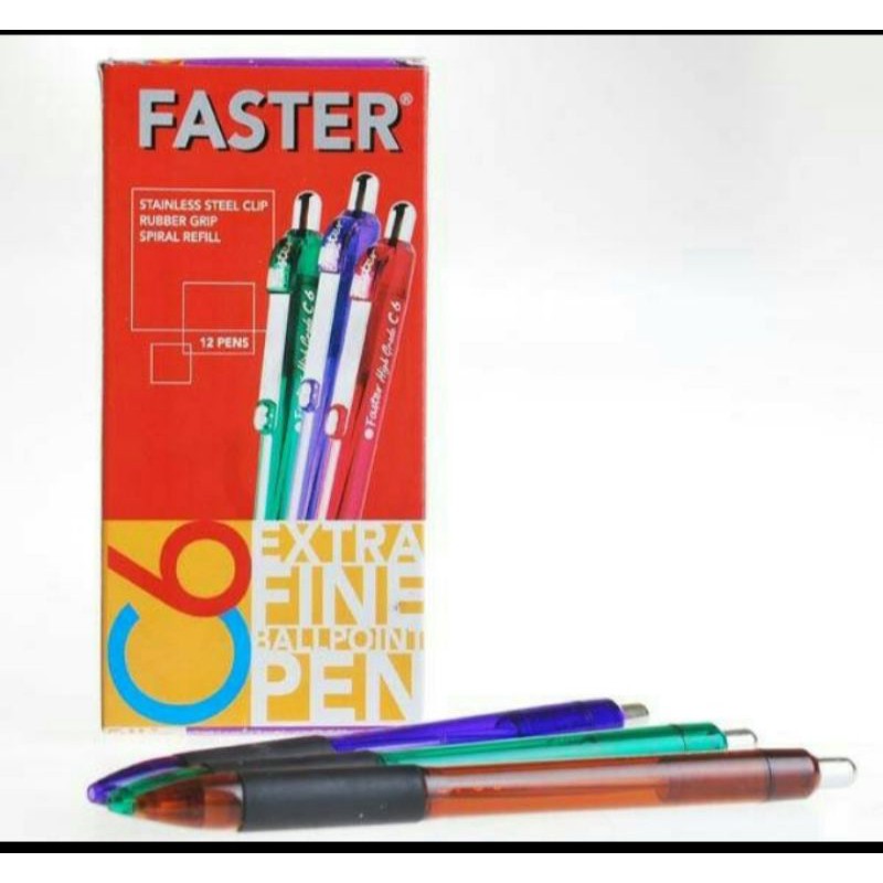 

PULPEN / BALLPOINT FASTER C6 HITAM CETEK GROSIR TERMURAH