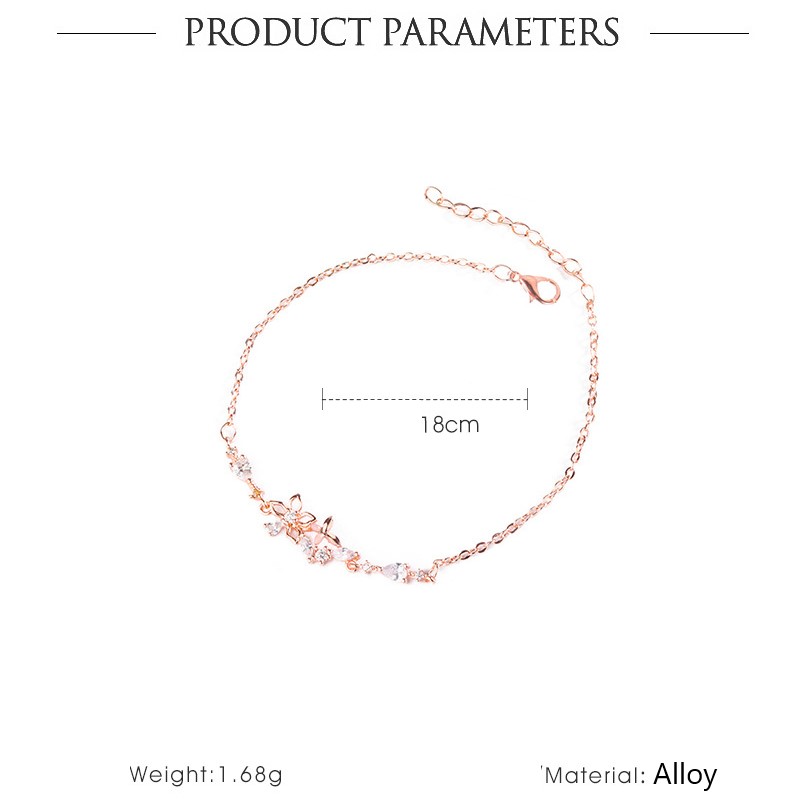 【CandyCat】Versi Korea Dari Gelang Kecil Bunga Kupu-kupu Segar Sederhana Dan Halus Gelang Zirkon Bertatahkan Mikro Perempuan-6