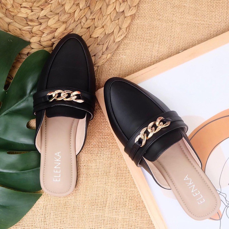 Sepatu big size wanita ZOYA BLACK flat shoes JUMBO 41 42 43 44 45