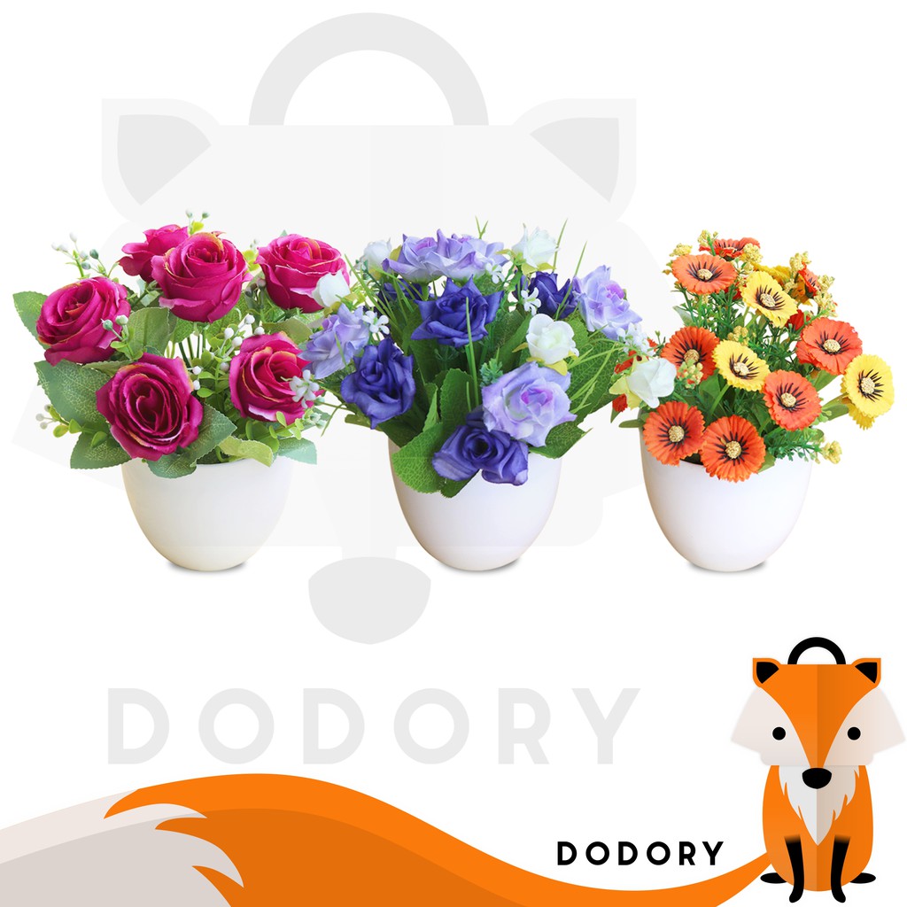 DODORY PT15 PT16 PT17 Pot Tanaman Hias Bunga Hias Plastik Ornamen Pot Bongsai Artificial Flower Decoration