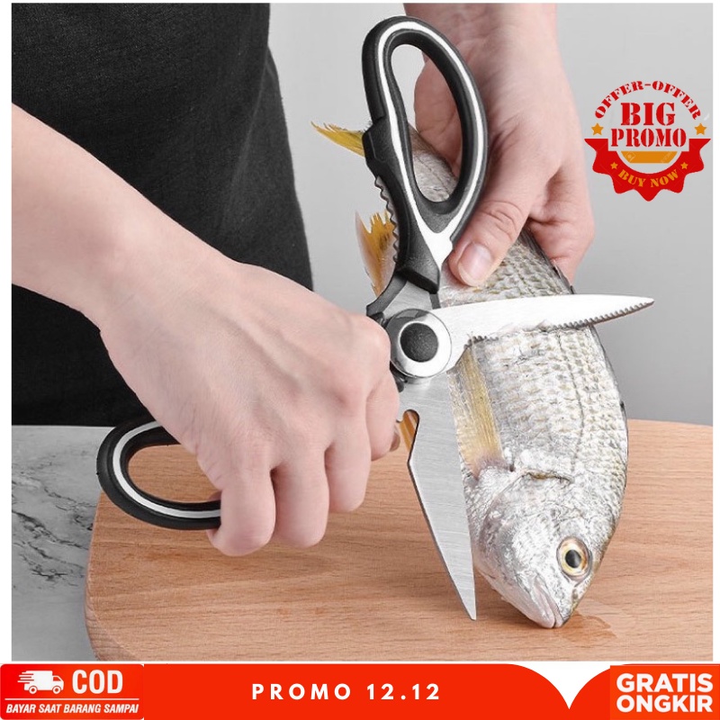 

PROMO Gunting Besar Dapur Serbaguna Gunting Ikan Ayam Daging Stainless Steel