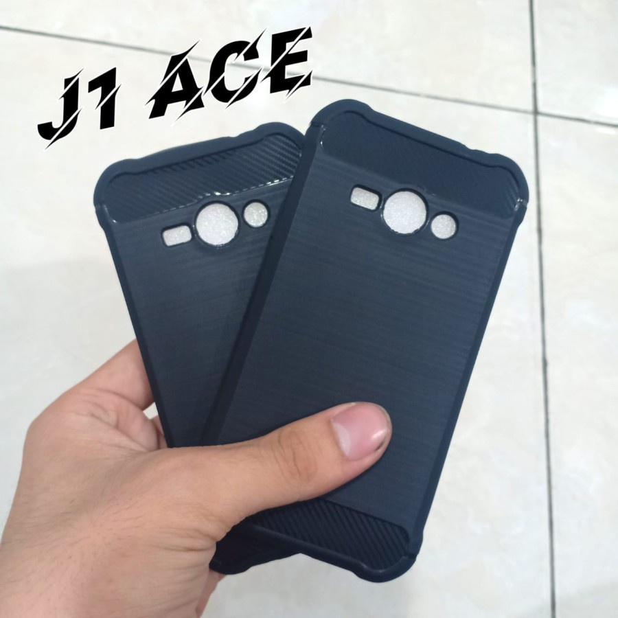 CASE SLIM FIT CARBON IPAKY SAMSUNG GALAXY J1 ACE J110 SOFTCASE - FA